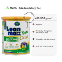 Sữa bột Lean Max Rena Gold 1 (400/900g) - Dinh dưỡng cho người suy thận chưa lọc thận, Hỗ trợ kiểm soát đường huyết