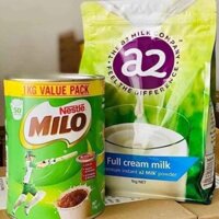 Sữa bột Nestle Milo Úc 1kg - Combo Milo Úc và sữa tươi nguyên kem A2