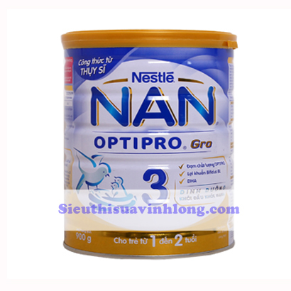 Sữa bột Nestle Nan Gro 3 - hộp 900g (dành cho trẻ từ 1-3 tuổi)