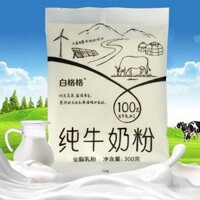 Sữa bột nguyên chất Bai Ge Ge 300g, sữa tươi nguyên chất, dinh dưỡng gia đình, protein cao, unisex, không chứa sucrose
