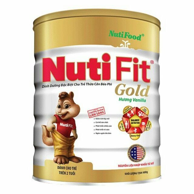 Sữa bột Nutifood Nuti Fit - hộp 900g (dành cho bé thừa cân, béo phì)