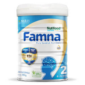 Sữa bột Nutifood Famna số 2 - Lon thiếc 850g (6-12 tháng)