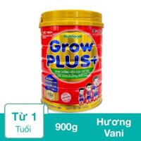 Sữa bột Nutifood GrowPLUS+ đỏ hương vani 900g (từ 1 tuổi) cho trẻ suy dinh dưỡng, thấp còi