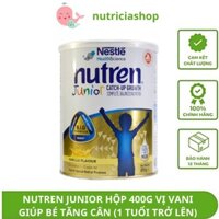 Sữa bột Nutren Junior 400gr cho trẻ, sữa cao năng lượng cho bé biếng ăn suy dinh dưỡng