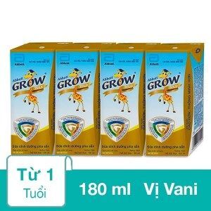 Sữa bột pha sẵn Abbott Grow Gold hương vani - Lốc 4 hộp 180ml