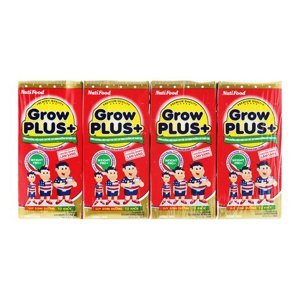 Sữa bột pha sẵn hương vani Grow Plus+ NutiFood lốc 4 hộp x 180ml
