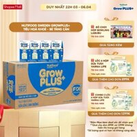 Sữa bột pha sẵn Nutifood Sweden GrowPLUS+ Tiêu Hóa (Xanh Nhạt) 1+ - Tiêu hóa khỏe, tăng cân (48 hộp x 110ml)