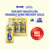 Sữa Bột Pha Sẵn Sure Prevent Gold Vinamilk - Lốc 6 chai x 200ml - Sữa nước bổ sung dinh dưỡng và tăng cường sức khỏe