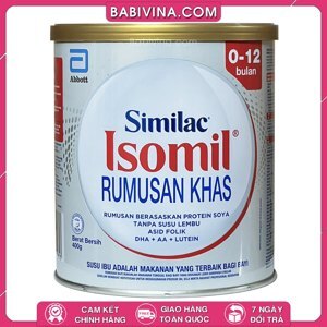 Sữa bột Abbott Similac Isomil IQ 1 - hộp 400g (dành cho trẻ từ 0 - 6 tháng)