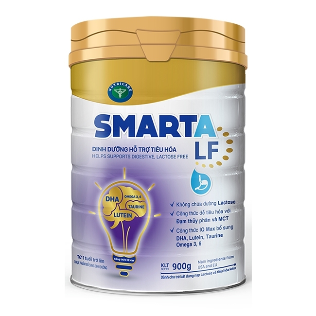 Sữa bột Smarta LF - 900g, hỗ trợ hệ tiêu hóa cho trẻ từ 1 tuổi trở lên