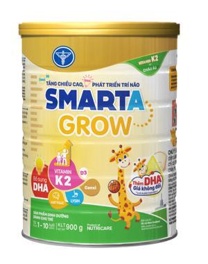 Sữa bột tốt cho bé Nutricare Smarta Grow, giúp trẻ tăng trưởng chiều cao, phát triển não bộ, dinh dưỡng cho trẻ thấp còi 400g