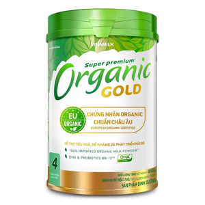 Sữa bột Vinamilk Organic Gold số 4 - 850g, dành cho trẻ trên 4 tuổi