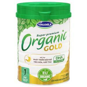 Sữa bột Vinamilk Organic Gold số 1 - 850g, dành cho trẻ từ 0-6 tháng