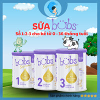 Sữa Bubs Supreme đủ số 1, 2, 3 cho bé từ 0 đến 36 tháng tuổi lon 800gr MECAHEO