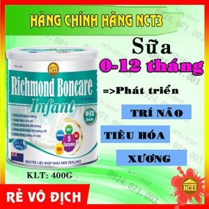 Sữa cho trẻ sơ sinh Richmond boncare infant 400g