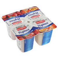 Sữa chua Ehrmann 0.1% béo vị chanh dây, dâu tây vỉ 4*100g