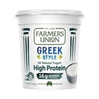 Sữa chua Hy Lạp bổ sung Protein, ít béo - Farmers Union Greek Style Yogurt No Fat 500g