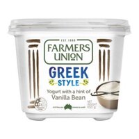 Sữa Chua Hy Lạp Hương Vani, Greek Style Yogurt with a Hint of Vanilla Bean (950g) - FARMERS UNION