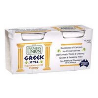 Sữa Chua Hy Lạp Mật Ong, Greek Style Yogurt with a Hint of Honey, 2 Hộp (280g) - FARMERS UNION
