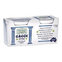 Sữa Chua Hy Lạp Nguyên Chất, Greek Style All Natural Yogurt, 2 Hộp (280g) - FARMERS UNION