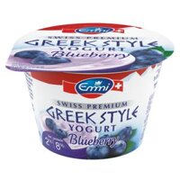 Sữa Chua Hy Lạp Việt Quất, Swiss Premium Greek Style Yogurt, Blueberry, 2% Fat (150g) - EMMI