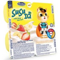 Sữa chua Susu IQ dâu chuối lốc 4 hũ x 80g