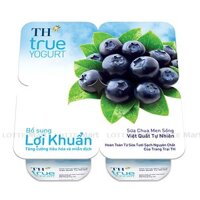 Sữa Chua TH True Yogurt Việt Quất Lốc 4 Hũ 100G