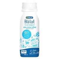 Sữa Chua Uống Đà Lạt True Yogurt Có Đường 200ml