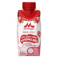 Sữa chua uống không béo ít đường hương dâu Morinaga 190ml