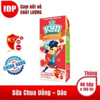 Sữa Chua Uống KUN Kem Dâu Thùng 48 Hộp x 180ml