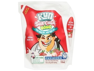 Sữa chua uống LiF Kun hương kem dâu túi 110ml