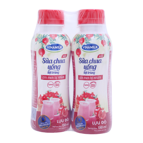 Sữa chua uống lựu đỏ Vinamilk lốc 4 chai x 150ml