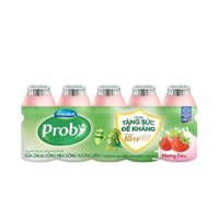 Sữa chua uống men sống hương dâu, Probi-Vinamilk, vỉ (65ml*5chai),