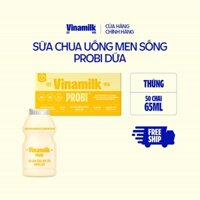 Sữa chua uống men sống VINAMILK PROBI hương dứa chai 65ml - Thùng 50 chai x 65ml