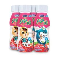 SỮA CHUA UỐNG SUSU IQ HƯƠNG DÂU – LỐC 4 CHAI X 150ML