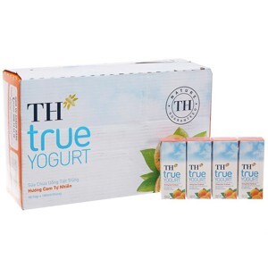 Sữa chua uống tiệt trùng hương cam tự nhiên TH True Yogurt thùng 48 hộp x 180ml