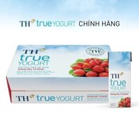 Sữa Chua Uống Tiệt Trùng TH True Milk Hương Dâu – Thơm Ngon, Dinh Dưỡng (48 hộp x 180ml)