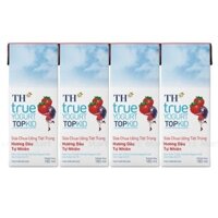 Sữa Chua Uống Tiệt Trùng TH True Yogurt Topkid Hương Dâu Tự Nhiên Lốc 4 Hộp MOONSHINE-FOODS