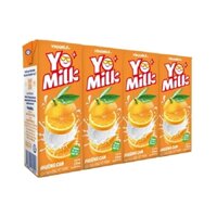 Sữa chua uống tiệt trùng Yomilk, hương cam-Vinamilk (170ml*4hộp),