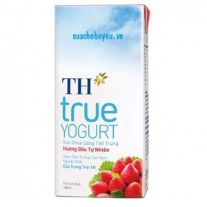 Sữa chua uống vị dâu TH True Yogurt 180ml