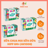 Sữa Chua/ Váng Sữa Mix Sữa Dừa Hipp 6M+ (4x100g)
