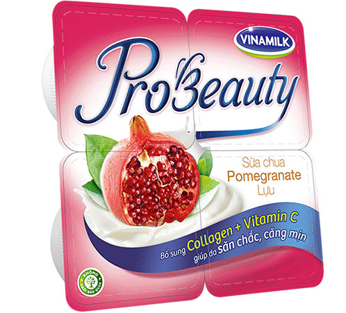 Sữa chua Vinamilk Probeauty (Việt quất/Lựu) - lốc 4 hộp x 100g