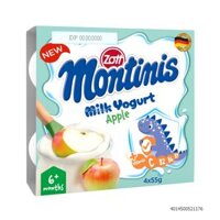 Sữa chua Zott Montinis 55g (vỉ 4 hộp) vị táo