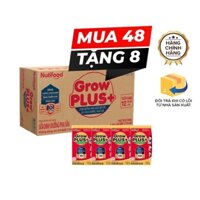 Sữa công thức pha sẵn Nutifood Grow Plus+ (ít đường) (dành cho trẻ SDD thấp còi) - Thụy Điển - Hộp 110ml - Từ 1y (Thùng 48 tặng 8 hộp)
