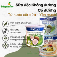 Sữa đặc thuần chay từ dừa - yến mạch có đường và không đường SAMUI 320gr Condensed Milk - Ăn Chay - BioGarden