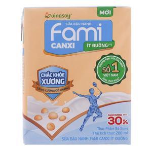 Sữa đậu nành Fami canxi 200ml - thùng 36 hộp