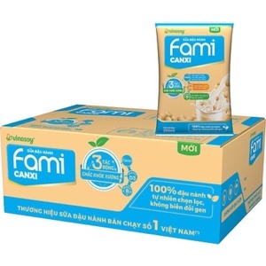 Sữa đậu nành Fami canxi Vinasoy thùng 40 gói x 200ml
