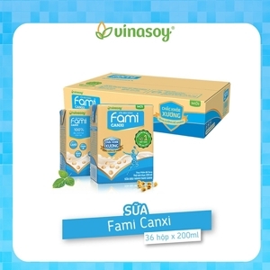 Sữa đậu nành Fami canxi Vinasoy thùng 40 gói x 200ml