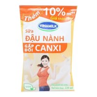 Sữa đậu nành gấp đôi Canxi-Vinamilk, túi (220ml).