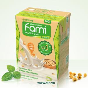 Sữa đậu nành nguyên chất Fami lốc 6 hộp x 200ml